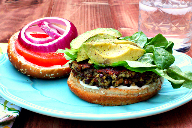 Lentil Burgers with avo